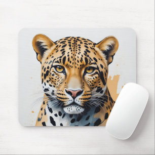 Moderne Leopard schilderij Wild Art Muismat