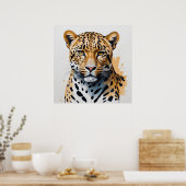 Moderne Leopard schilderij Wild Art Poster (Keuken)