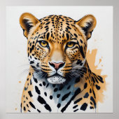 Moderne Leopard schilderij Wild Art Poster (Voorkant)