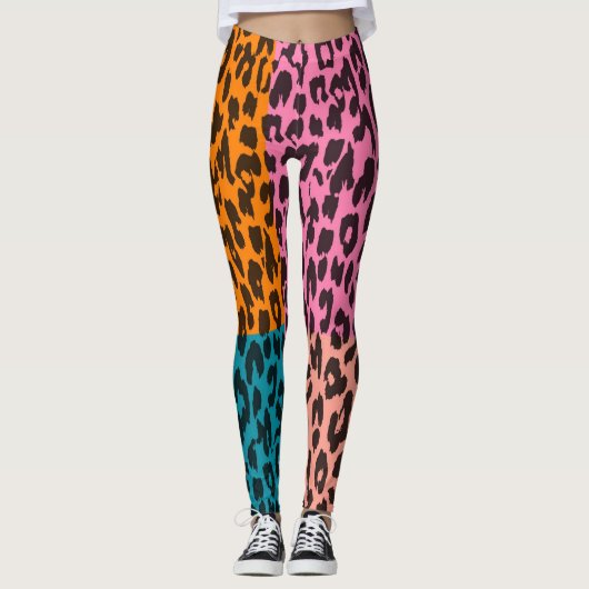 Moderne leopard Skin Pattern #15 Leggings (Voorkant)