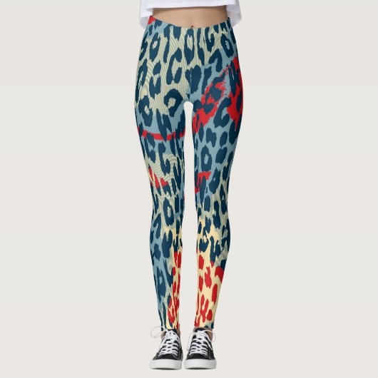 Moderne leopard Skin Pattern #22 Leggings (Voorkant)