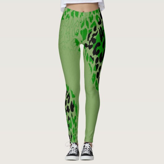 Moderne leopard Skin Pattern #27 Leggings (Voorkant)