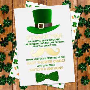 Moderne Leprechaun St. Patrick's Day Baby Shower Folie Uitnodiging