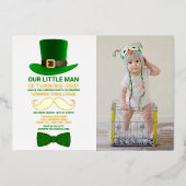 Moderne Leprechaun St. Patrick's Day Verjaardagsfo Folie Uitnodiging (Voorkant)