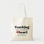 Moderne Leraar Stijlvol Schrift Tote Bag (Voorkant)