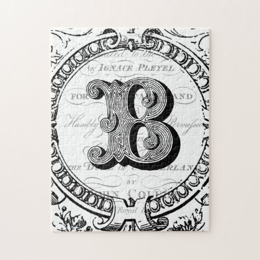 Moderne letter B van het Franse monogram Legpuzzel (Verticaal)