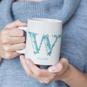 Moderne letter W Monogram naam Koffiemok