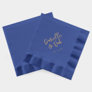 Moderne Lettering Koppels Naam Huwelijkswedding Folie Servetten