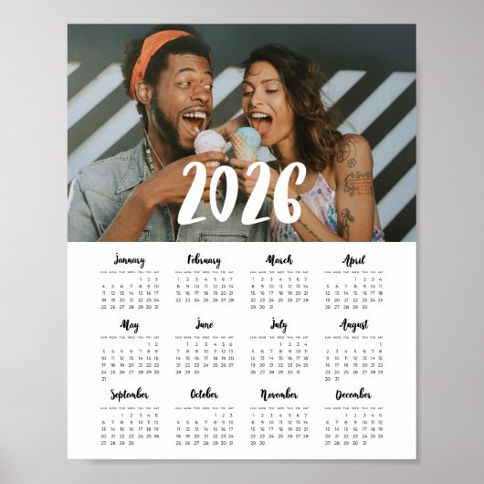 Moderne lettertype 2025 familie fotokalender poster (Voorkant)