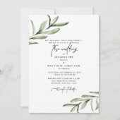 Moderne lettertype Simple Foliage Wedding Kaart (Voorkant)