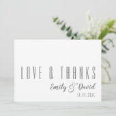 Moderne lettertypeliefde en Bedankt bruiloft (Staand voorkant)