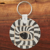 Moderne Leuke Abstracte Gestreepte Slang | Slangen Sleutelhanger (Achterkant)