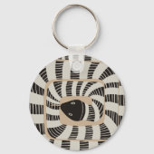 Moderne Leuke Abstracte Gestreepte Slang | Slangen Sleutelhanger (Achterkant)