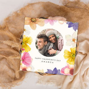 Moderne leuke Bloemen Foto Valentijnsdag kaart