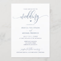 Moderne Leuke Bruiloft Typografie Dusty Blue