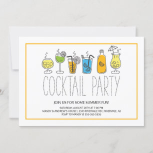 Moderne leuke cocktailparty kaart