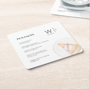 Moderne Leuke Feiten Initiaal Pompoen Pie Thanksgi Vierkante Kartonnen Onderzetter