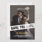 Moderne leuke foto bruiloft save the date (Voorkant)