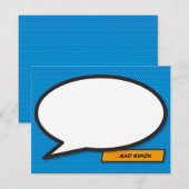 Moderne leuke gepersonaliseerde strip spraakballon notitiekaartje (Voorkant / Achterkant)