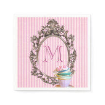Moderne leuke girly strepen  partij monogram