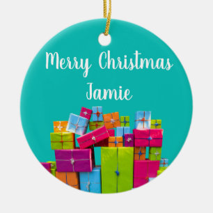 Moderne leuke kleurrijke cadeaus kerst keramisch ornament