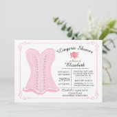 Moderne & Leuke Lingerie Bruids Douche Uitnodiging (Staand voorkant)