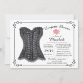 Moderne & Leuke Lingerie Bruids Douche Uitnodiging (Voorkant)