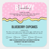 Moderne Leuke Retro Kleurrijke Ingrediënten Home B Vierkante Sticker (Voorkant)