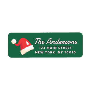 Moderne Leuke Santa Hats Custom Return Adres Etiket