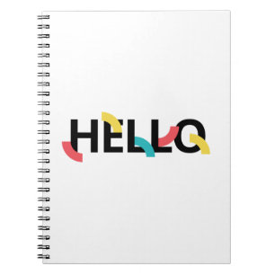 Moderne, leuke, speelrijke, kleurrijke vormgeving notitieboek