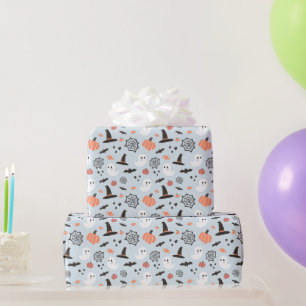 Moderne Leuke Spooky Halloween Blauwe Jongen Verja Cadeaupapier