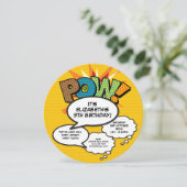 Moderne leuke verjaardagsfeestje speech bubbels kaart (Staand voorkant)