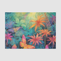 Moderne levendige Batik Waterverf Floral