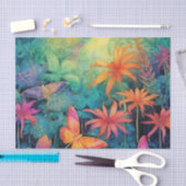 Moderne levendige Batik Waterverf Floral Tissuepapier (Craft)