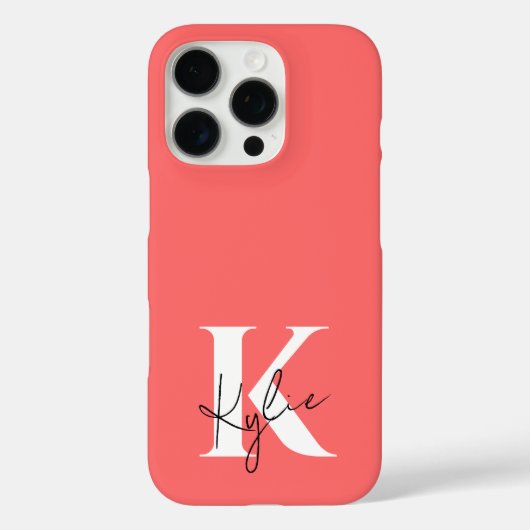 Moderne Levendige Gepersonaliseerde Monogram Naam Case-Mate iPhone Case (Achterkant)