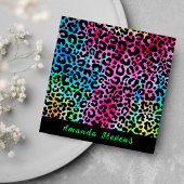 Moderne levendige Leopard textuur Vierkante Visitekaartje