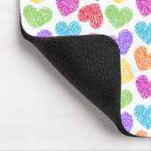Moderne Levendige Regenboog Doodle Harten Monogram Muismat (Hoek)