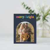 Moderne Levendige Vrolijkheid + Heldere Boog Foto  Briefkaart (Staand voorkant)