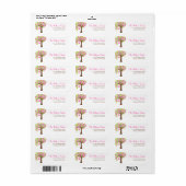 Moderne levensboom roze groene vlek Mitzvah Etiket (Full Sheet)