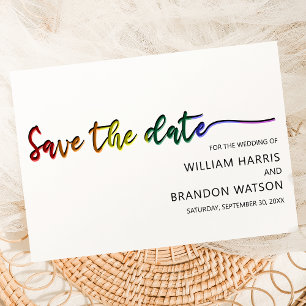 Moderne LGBT-foto save the date-huwelijk Date