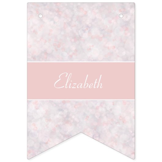 Moderne Licht Roze Bokeh Aangepaste Naam Bunting B Vlaggetjes (Tweede vlag)