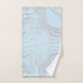 Moderne lichtblauwe grijze abstracte marmer patroo bad handdoek (Handdoek)