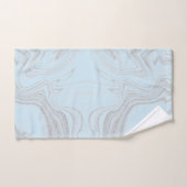 Moderne lichtblauwe grijze abstracte marmer patroo bad handdoek (Handdoek)
