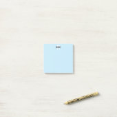 Moderne lichtblauwe monogram naam post-it noten post-it® notes (Op bureau)