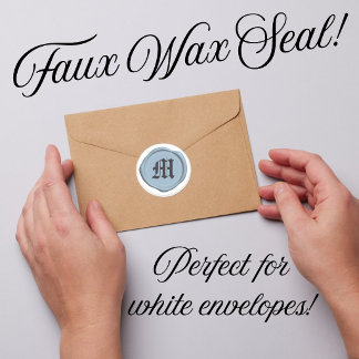 Moderne lichtblauwe nep-waszegel envelopstickers ronde sticker