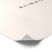 Moderne lichte beige script bruiloft welkom poster (Hoek)