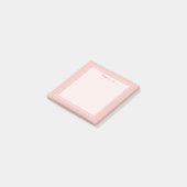Moderne lichte koraal witte rand script post-it® notes (Schuin)