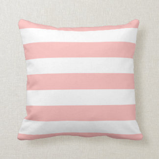 Moderne lichte roze en witte strepen kussen