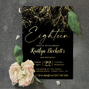 Moderne Lichten 18e verjaardag Echte Partij Folie Uitnodiging