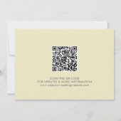 Moderne lichtgele kalligrafie Scannable QR-code Save The Date (Achterkant)